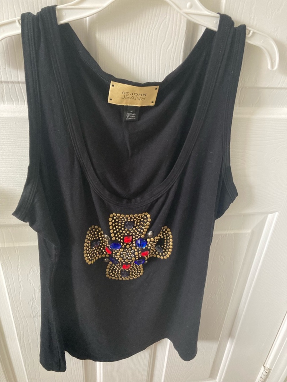 St. John Black Tee with Gold Label